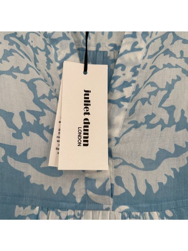 Juliet Dunn Pastel Blue Palladio Flared Sleeve Mini Dress Sz 1/S Small Nwt — image 7 of 8